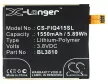 Fly BL3810 helyettesítő mobiltelefon akkumulátor (Li-Polymer, 3.8V, 1550mAh / 5.89Wh) - Utángyártott