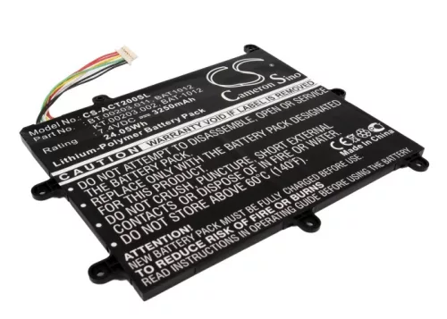 Acer KT.00203.002 helyettesítő tablet akkumulátor (Li-Polymer, 7.4V, 3250mAh / 24.05Wh) - Utángyártott