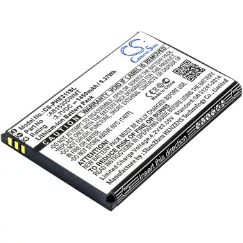   Philips AB1530DWMT helyettesítő mobiltelefon akkumulátor (Li-ion, 3.7V, 1450mAh / 5.37Wh) - Utángyártott