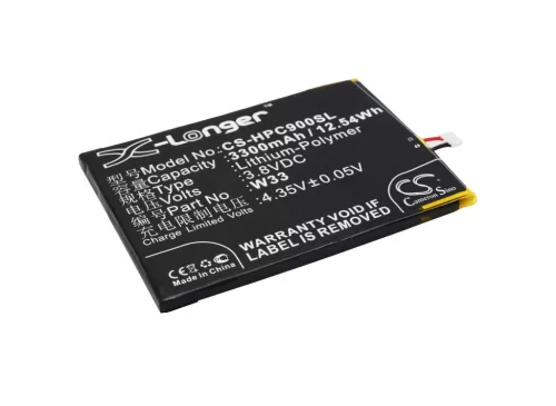 HONPhone W33 helyettesítő mobiltelefon akkumulátor (Li-Polymer, 3.8V, 3300mAh / 12.54Wh) - Utángyártott