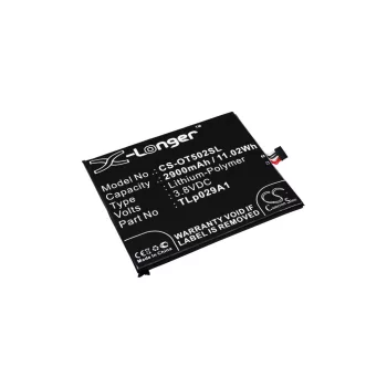   Alcatel TLp029A1 helyettesítő mobiltelefon akkumulátor (Li-Polymer, 3.8V, 2900mAh / 11.02Wh) - Utángyártott