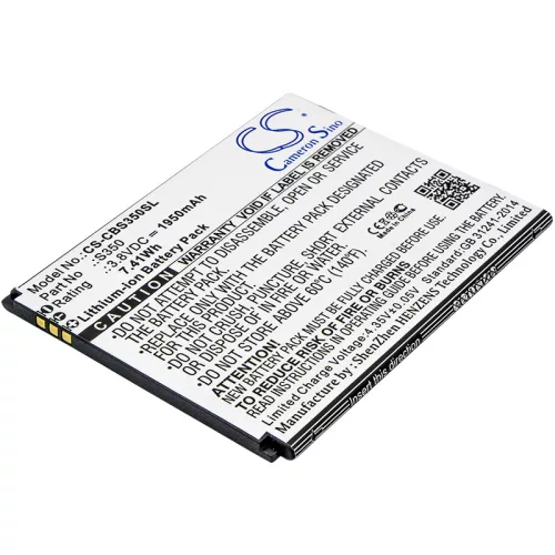 Cubot S350 helyettesítő mobiltelefon akkumulátor (Li-ion, 3.8V, 1950mAh / 7.41Wh) - Utángyártott