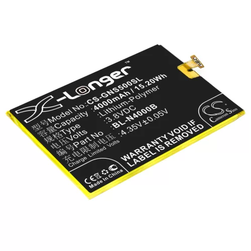 GIONEE BL-N4000B helyettesítő mobiltelefon akkumulátor (Li-Polymer, 3.8V, 4000mAh / 15.2Wh) - Utángyártott