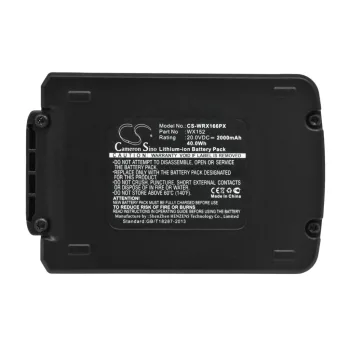   Worx WX152 helyettesítő szerszámgép akkumulátor (Li-ion, 20V, 2000mAh / 40Wh) - Utángyártott