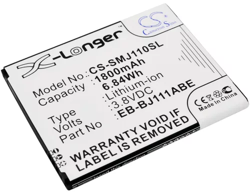Samsung EB-BJ111FBK helyettesítő mobiltelefon akkumulátor (Li-ion, 3.8V, 1800mAh / 6.84Wh) - Utángyártott
