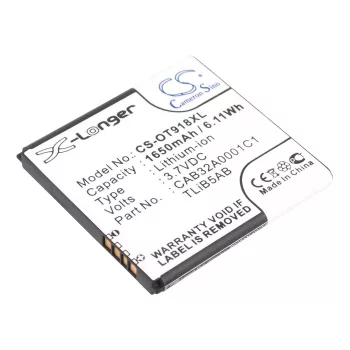   Alcatel TLiB5AB helyettesítő mobiltelefon akkumulátor (Li-ion, 3.7V, 1650mAh / 6.11Wh) - Utángyártott