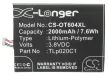 Alcatel TLp020C2 helyettesítő mobiltelefon akkumulátor (Li-Polymer, 3.8V, 2000mAh / 7.6Wh) - Utángyártott
