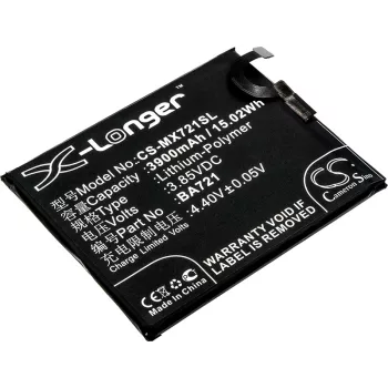   MeiZu BA721 helyettesítő mobiltelefon akkumulátor (Li-Polymer, 3.85V, 3900mAh / 15.02Wh) - Utángyártott