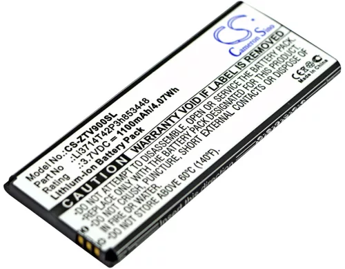 ZTE Li3714T42P3h853448 helyettesítő mobiltelefon akkumulátor (Li-ion, 3.7V, 1100mAh / 4.07Wh) - Utángyártott