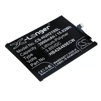   Huawei HB426489EEW helyettesítő mobiltelefon akkumulátor (Li-Polymer, 3.85V, 3900mAh / 15.02Wh) - Utángyártott