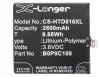 HTC B0P9C100 helyettesítő mobiltelefon akkumulátor (Li-Polymer, 3.8V, 2600mAh / 9.88Wh) - Utángyártott