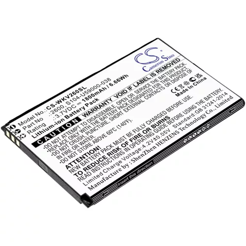 Wiko S104-U59000-038 helyettesítő mobiltelefon akkumulátor (Li-ion, 3.7V, 1800mAh / 6.66Wh) - Utángyártott