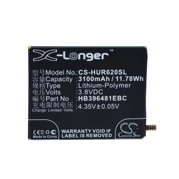   Huawei HB396481EBW helyettesítő mobiltelefon akkumulátor (Li-Polymer, 3.8V, 3100mAh / 11.78Wh) - Utángyártott