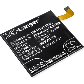   HTC B2PZC100 helyettesítő mobiltelefon akkumulátor (Li-Polymer, 3.85V, 2500mAh / 9.63Wh) - Utángyártott