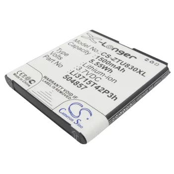   ZTE Li3715T42P3h504857-H helyettesítő mobiltelefon akkumulátor (Li-ion, 3.7V, 1500mAh / 5.55Wh) - Utángyártott
