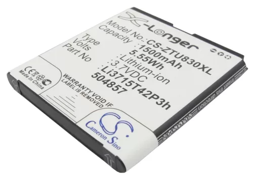 ZTE Li3715T42P3h504857-H helyettesítő mobiltelefon akkumulátor (Li-ion, 3.7V, 1500mAh / 5.55Wh) - Utángyártott