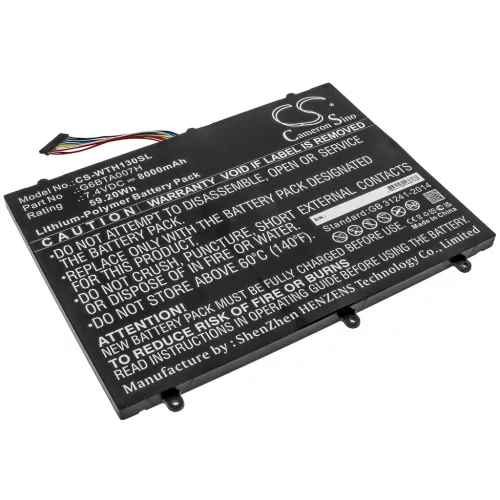 Wacom G6BTA007H helyettesítő tablet akkumulátor (Li-Polymer, 7.4V, 8000mAh / 59.2Wh) - Utángyártott