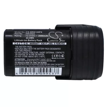   Worx WA3503, WA3509 helyettesítő szerszámgép akkumulátor (Li-ion, 12V, 2000mAh / 24Wh) - Utángyártott