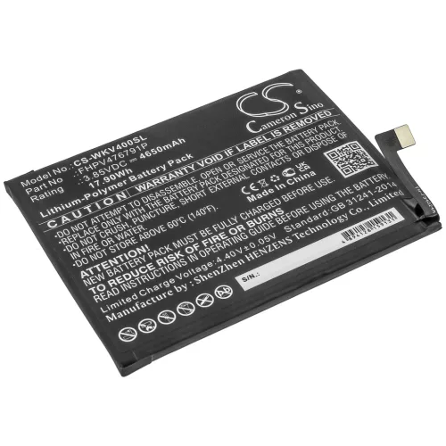 Wiko FHPV476791P helyettesítő mobiltelefon akkumulátor (Li-Polymer, 3.85V, 4650mAh / 17.9Wh) - Utángyártott