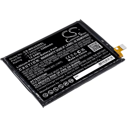 Wiko PT34H406082W helyettesítő mobiltelefon akkumulátor (Li-Polymer, 3.8V, 3300mAh / 12.54Wh) - Utángyártott