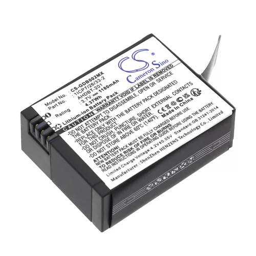 GoPro AHDBT-301, AHDBT-302 helyettesítő akkumulátor (Li-ion, 3.7V, 1180mAh / 4.37Wh) - Utángyártott
