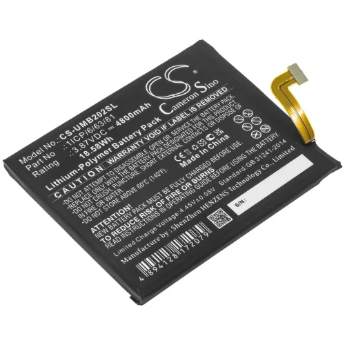 UMI 1ICP/6/63/81 helyettesítő mobiltelefon akkumulátor (Li-Polymer, 3.87V, 4800mAh / 18.58Wh) - Utángyártott