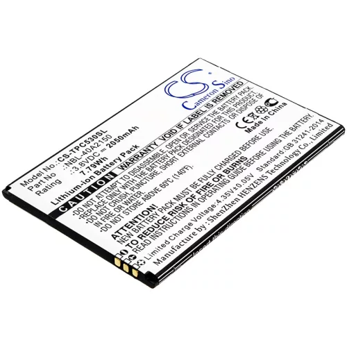Neffos NBL-40B2150 helyettesítő mobiltelefon akkumulátor (Li-ion, 3.8V, 2050mAh / 7.79Wh) - Utángyártott