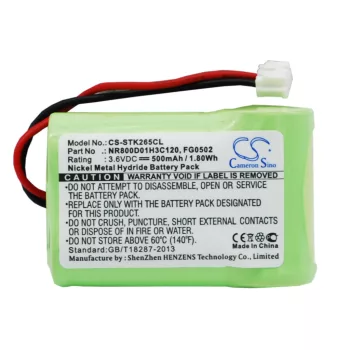   France Telecom NR800D01H3C120 helyettesítő mobiltelefon akkumulátor (Ni-MH, 3.6V, 500mAh / 1.8Wh) - Utángyártott