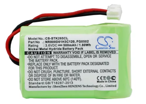 France Telecom NR800D01H3C120 helyettesítő mobiltelefon akkumulátor (Ni-MH, 3.6V, 500mAh / 1.8Wh) - Utángyártott