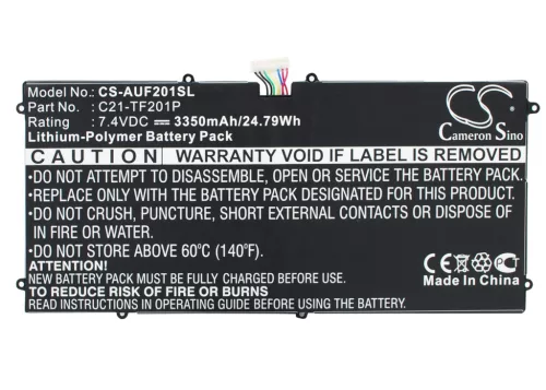 Asus C21-TF201P helyettesítő tablet akkumulátor (Li-Polymer, 7.4V, 3350mAh / 24.79Wh) - Utángyártott