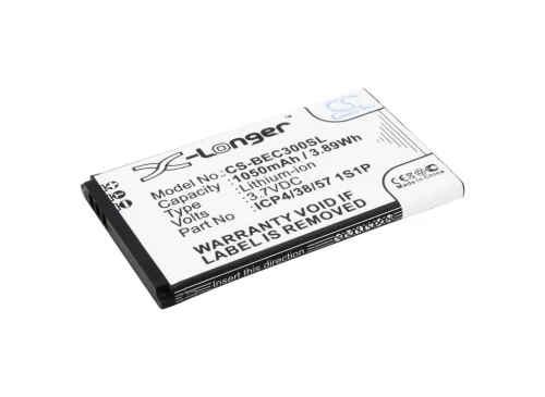 Bea-fon ICP4/38/57 1S1P helyettesítő mobiltelefon akkumulátor (Li-ion, 3.7V, 1050mAh / 3.89Wh) - Utángyártott