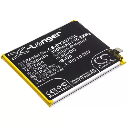 BBK B-G0 helyettesítő mobiltelefon akkumulátor (Li-Polymer, 3.85V, 3900mAh / 15.02Wh) - Utángyártott