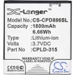 Vodafone CPLD-315 helyettesítő mobiltelefon akkumulátor (Li-ion, 3.7V, 1800mAh / 6.66Wh) - Utángyártott