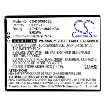   Doogee HT1112X6 helyettesítő mobiltelefon akkumulátor (Li-ion, 3.7V, 2600mAh / 9.62Wh) - Utángyártott