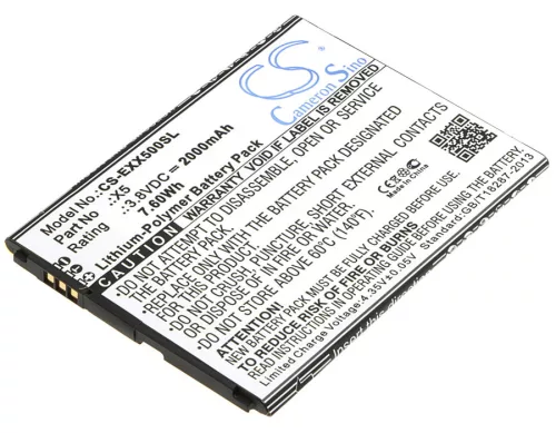 Explay X5 helyettesítő mobiltelefon akkumulátor (Li-Polymer, 3.8V, 2000mAh / 7.6Wh) - Utángyártott