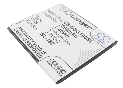 GSmart BL-182 helyettesítő mobiltelefon akkumulátor (Li-ion, 3.7V, 2000mAh / 7.4Wh) - Utángyártott