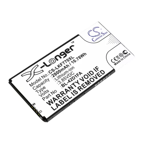 LG EAC63238201 helyettesítő mobiltelefon akkumulátor (Li-ion, 3.85V, 2800mAh / 10.78Wh) - Utángyártott