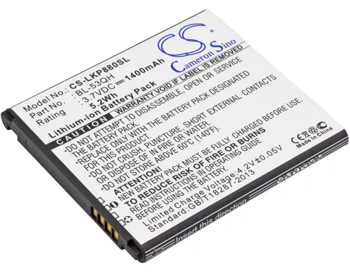 LG EAC61898401 helyettesítő mobiltelefon akkumulátor (Li-ion, 3.7V, 1400mAh / 5.18Wh) - Utángyártott