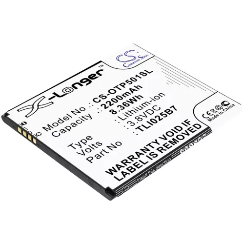 Alcatel TLI025B7 helyettesítő mobiltelefon akkumulátor (Li-ion, 3.8V, 2200mAh / 8.36Wh) - Utángyártott