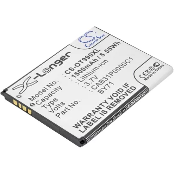   Alcatel TB-4T0058200 helyettesítő mobiltelefon akkumulátor (Li-ion, 3.7V, 1500mAh / 5.55Wh) - Utángyártott