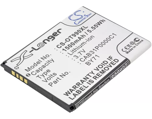 Alcatel TB-4T0058200 helyettesítő mobiltelefon akkumulátor (Li-ion, 3.7V, 1500mAh / 5.55Wh) - Utángyártott