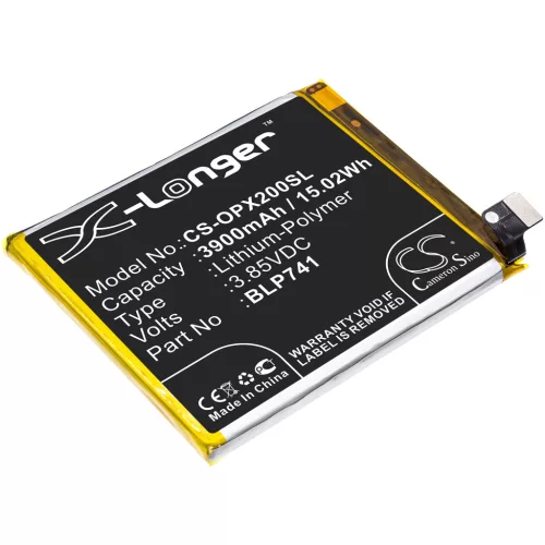Oppo BLP741 helyettesítő mobiltelefon akkumulátor (Li-Polymer, 3.85V, 3900mAh / 15.02Wh) - Utángyártott