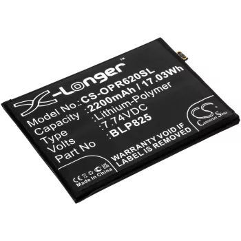   Oppo BLP825 helyettesítő mobiltelefon akkumulátor (Li-Polymer, 7.74V, 2200mAh / 17.03Wh) - Utángyártott