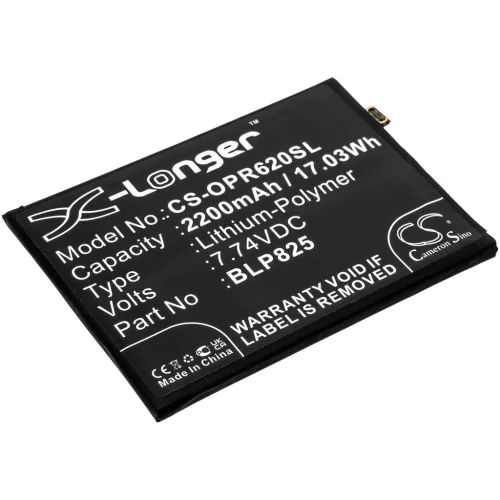 Oppo BLP825 helyettesítő mobiltelefon akkumulátor (Li-Polymer, 7.74V, 2200mAh / 17.03Wh) - Utángyártott