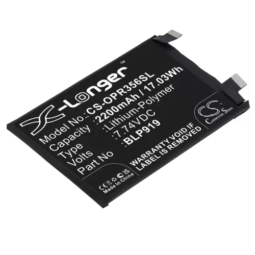 Oppo BLP919 helyettesítő mobiltelefon akkumulátor (Li-Polymer, 7.74V, 2200mAh / 17.03Wh) - Utángyártott