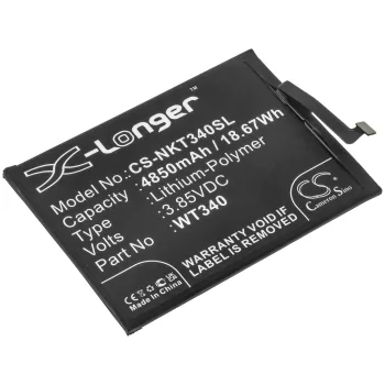   Nokia WT340 helyettesítő mobiltelefon akkumulátor (Li-Polymer, 3.85V, 4850mAh / 18.67Wh) - Utángyártott