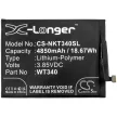 Nokia WT340 helyettesítő mobiltelefon akkumulátor (Li-Polymer, 3.85V, 4850mAh / 18.67Wh) - Utángyártott