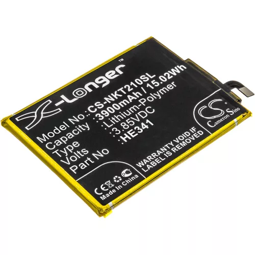 Nokia HE341 helyettesítő mobiltelefon akkumulátor (Li-Polymer, 3.85V, 3900mAh / 15.02Wh) - Utángyártott