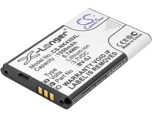 Microsoft BV-5J helyettesítő mobiltelefon akkumulátor (Li-ion, 3.7V, 1550mAh / 5.74Wh) - Utángyártott