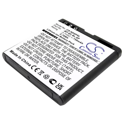 Nokia BL-6P, BP-6P helyettesítő mobiltelefon akkumulátor (Li-ion, 3.7V, 750mAh / 2.78Wh) - Utángyártott